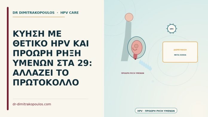 θετικό HPV με πρόωρη ρήξη υμένων