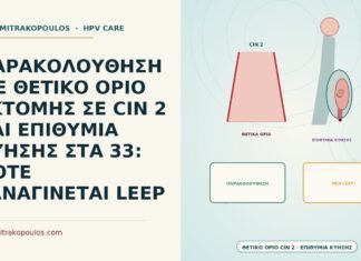 ΠΑΡΑΚΟΛΟΥΘΗΣΗ ΜΕ ΘΕΤΙΚΟ ΟΡΙΟ ΕΚΤΟΜΗΣ ΣΕ CIN 2 ΚΑΙ ΕΠΙΘΥΜΙΑ ΚΥΗΣΗΣ ΣΤΑ 33: ΠΟΤΕ ΞΑΝΑΓΙΝΕΤΑΙ LEEP θετικό όριο εκτομής σε CIN 2 με επιθυμία κύησης