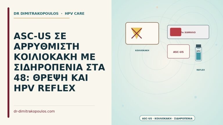 ASC-US σε αρρύθμιστη κοιλιοκάκη με σιδηροπενία