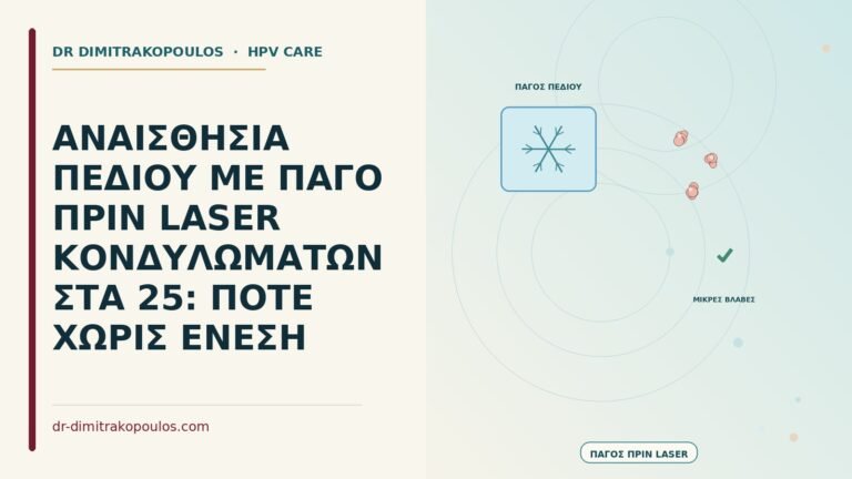 αναισθησία πεδίου με πάγο πριν laser κονδυλωμάτων