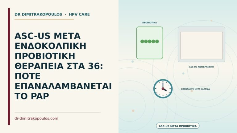 ASC-US μετά ενδοκολπική προβιοτική θεραπεία