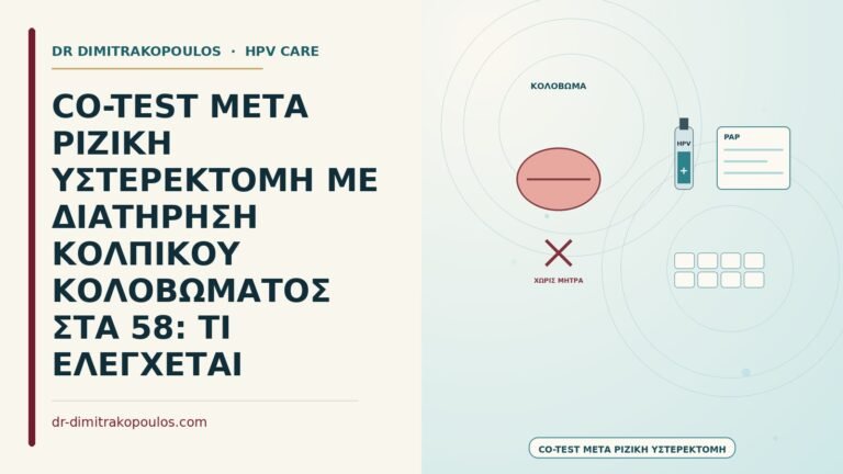 co-test μετά ριζική υστερεκτομή με κολπικό κολόβωμα