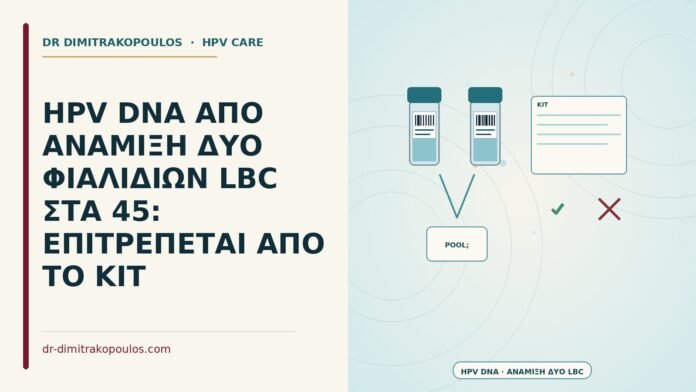 HPV DNA ΑΠΟ ΑΝΑΜΙΞΗ ΔΥΟ ΦΙΑΛΙΔΙΩΝ LBC ΣΤΑ 45: ΕΠΙΤΡΕΠΕΤΑΙ ΑΠΟ ΤΟ ΚΙΤ HPV DNA από ανάμιξη δύο φιαλιδίων LBC