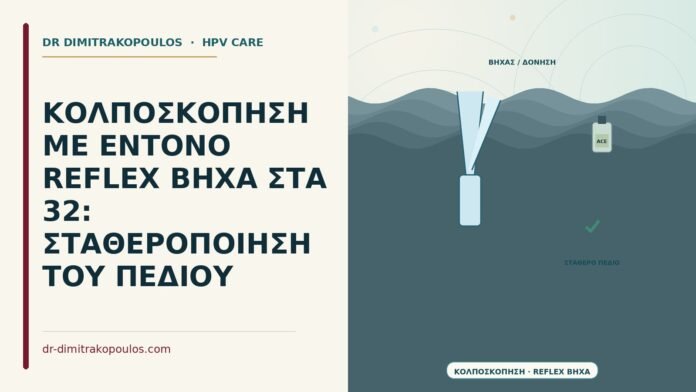 ΚΟΛΠΟΣΚΟΠΗΣΗ ΜΕ ΕΝΤΟΝΟ REFLEX ΒΗΧΑ ΣΤΑ 32: ΣΤΑΘΕΡΟΠΟΙΗΣΗ ΤΟΥ ΠΕΔΙΟΥ κολποσκόπηση με έντονο reflex βήχα