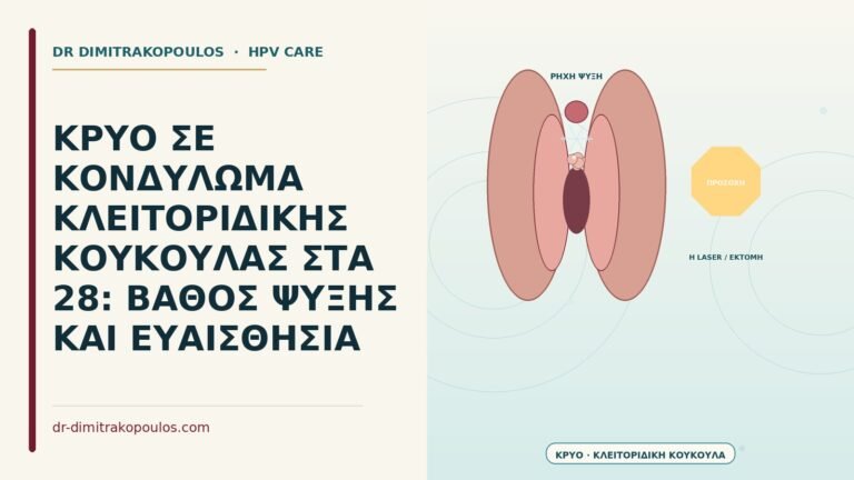 κρυο σε κονδύλωμα κλειτοριδικής κουκούλας