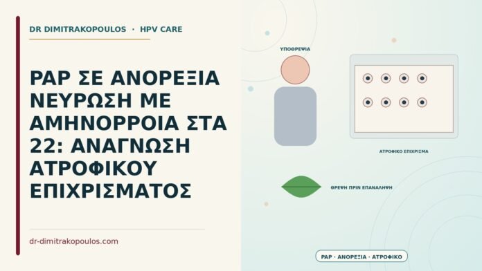 PAP ΣΕ ΑΝΟΡΕΞΙΑ ΝΕΥΡΩΣΗ ΜΕ ΑΜΗΝΟΡΡΟΙΑ ΣΤΑ 22: ΑΝΑΓΝΩΣΗ ΑΤΡΟΦΙΚΟΥ ΕΠΙΧΡΙΣΜΑΤΟΣ Παπ σε ανορεξία νεύρωση με αμηνόρροια