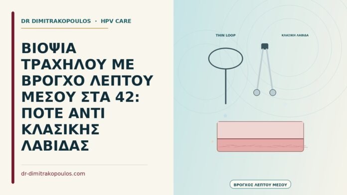 ΒΙΟΨΙΑ ΤΡΑΧΗΛΟΥ ΜΕ ΒΡΟΓΧΟ ΛΕΠΤΟΥ ΜΕΣΟΥ ΣΤΑ 42: ΠΟΤΕ ΑΝΤΙ ΚΛΑΣΙΚΗΣ ΛΑΒΙΔΑΣ βιοψία τραχήλου με βρόγχο λεπτού μέσου