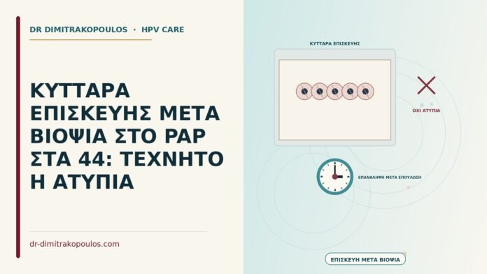 ΚΥΤΤΑΡΑ ΕΠΙΣΚΕΥΗΣ ΜΕΤΑ ΒΙΟΨΙΑ ΣΤΟ PAP ΣΤΑ 44: ΤΕΧΝΗΤΟ Η ΑΤΥΠΙΑ κύτταρα επισκευής μετά βιοψία στο Παπ