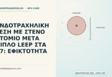 ενδοτραχηλική ξέση με στενό στόμιο μετά διπλό LEEP