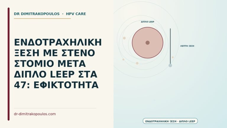 ενδοτραχηλική ξέση με στενό στόμιο μετά διπλό LEEP