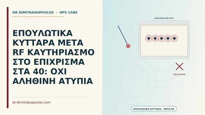ΕΠΟΥΛΩΤΙΚΑ ΚΥΤΤΑΡΑ ΜΕΤΑ RF ΚΑΥΤΗΡΙΑΣΜΟ ΣΤΟ ΕΠΙΧΡΙΣΜΑ ΣΤΑ 40: ΟΧΙ ΑΛΗΘΙΝΗ ΑΤΥΠΙΑ επουλωτικά κύτταρα μετά RF καυτηριασμό στο επίχρισμα
