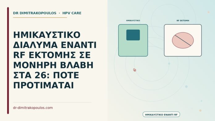ημικαυστικό διάλυμα έναντι RF εκτομής σε μονήρη βλάβη