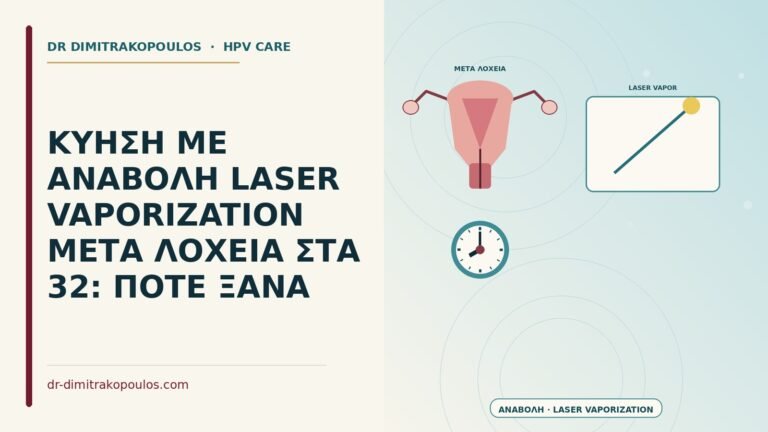 κύηση με αναβολή laser vaporization μετά λοχεία