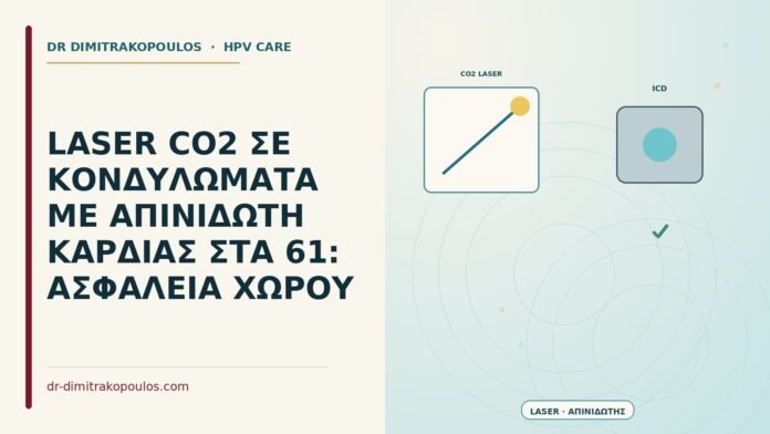 laser CO2 σε κονδυλώματα με απινιδωτή καρδιάς