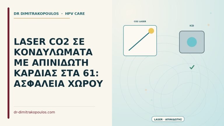 laser CO2 σε κονδυλώματα με απινιδωτή καρδιάς