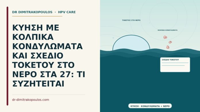ΚΥΗΣΗ ΜΕ ΚΟΛΠΙΚΑ ΚΟΝΔΥΛΩΜΑΤΑ ΚΑΙ ΣΧΕΔΙΟ ΤΟΚΕΤΟΥ ΣΤΟ ΝΕΡΟ ΣΤΑ 27: ΤΙ ΣΥΖΗΤΕΙΤΑΙ κολπικά κονδυλώματα και τοκετός στο νερό