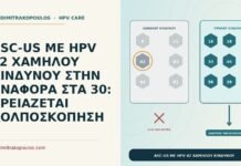 ASC-US ΜΕ HPV 42 ΧΑΜΗΛΟΥ ΚΙΝΔΥΝΟΥ ΣΤΗΝ ΑΝΑΦΟΡΑ ΣΤΑ 30: ΧΡΕΙΑΖΕΤΑΙ ΚΟΛΠΟΣΚΟΠΗΣΗ ASC-US με HPV 42 χαμηλού κινδύνου