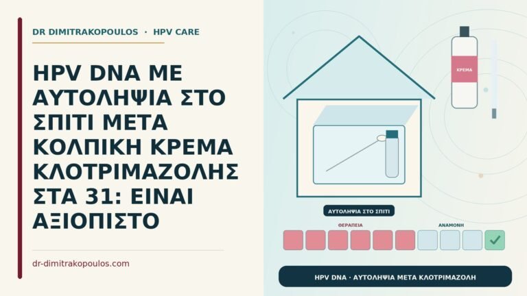 HPV DNA με αυτοληψία μετά κρέμα κλοτριμαζόλης