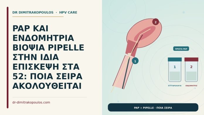PAP ΚΑΙ ΕΝΔΟΜΗΤΡΙΑ ΒΙΟΨΙΑ PIPELLE ΣΤΗΝ ΙΔΙΑ ΕΠΙΣΚΕΨΗ ΣΤΑ 52: ΠΟΙΑ ΣΕΙΡΑ ΑΚΟΛΟΥΘΕΙΤΑΙ Παπ και βιοψία Pipelle στην ίδια επίσκεψη