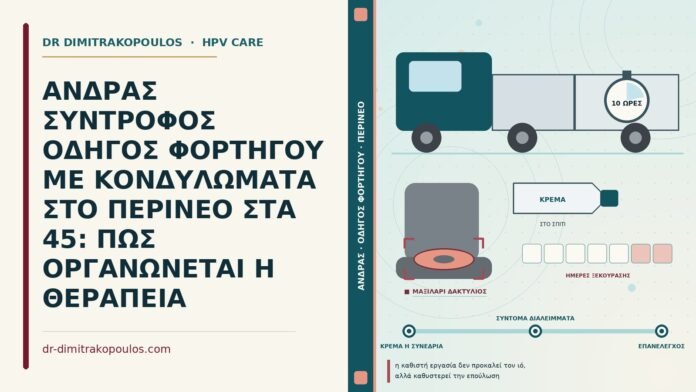 κονδυλώματα στο περίνεο σε οδηγό φορτηγού