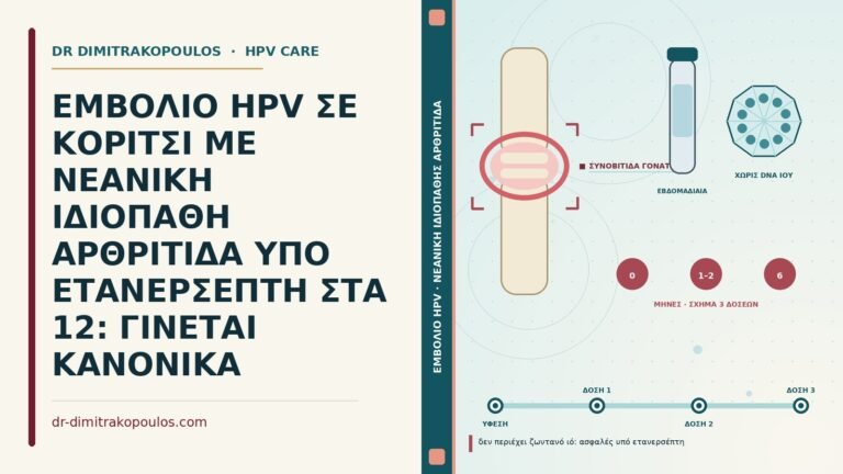εμβόλιο HPV με νεανική ιδιοπαθή αρθρίτιδα