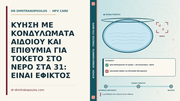 ΚΥΗΣΗ ΜΕ ΚΟΝΔΥΛΩΜΑΤΑ ΑΙΔΟΙΟΥ ΚΑΙ ΕΠΙΘΥΜΙΑ ΓΙΑ ΤΟΚΕΤΟ ΣΤΟ ΝΕΡΟ ΣΤΑ 31: ΕΙΝΑΙ ΕΦΙΚΤΟΣ κονδυλώματα και τοκετός στο νερό