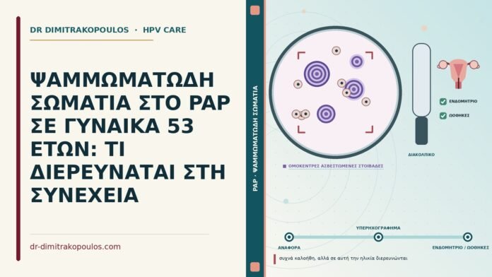 ΨΑΜΜΩΜΑΤΩΔΗ ΣΩΜΑΤΙΑ ΣΤΟ PAP ΣΕ ΓΥΝΑΙΚΑ 53 ΕΤΩΝ: ΤΙ ΔΙΕΡΕΥΝΑΤΑΙ ΣΤΗ ΣΥΝΕΧΕΙΑ ψαμμωματώδη σωμάτια στο Παπ