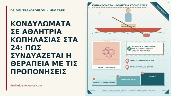 ΚΟΝΔΥΛΩΜΑΤΑ ΣΕ ΑΘΛΗΤΡΙΑ ΚΩΠΗΛΑΣΙΑΣ ΣΤΑ 24: ΠΩΣ ΣΥΝΔΥΑΖΕΤΑΙ Η ΘΕΡΑΠΕΙΑ ΜΕ ΤΙΣ ΠΡΟΠΟΝΗΣΕΙΣ κονδυλώματα σε αθλήτρια κωπηλασίας