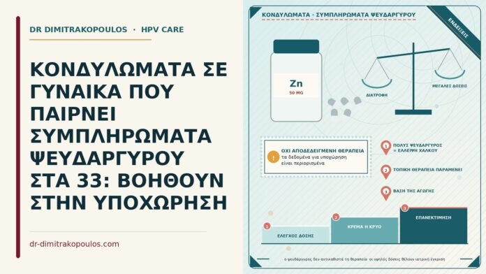 συμπληρώματα ψευδαργύρου και κονδυλώματα