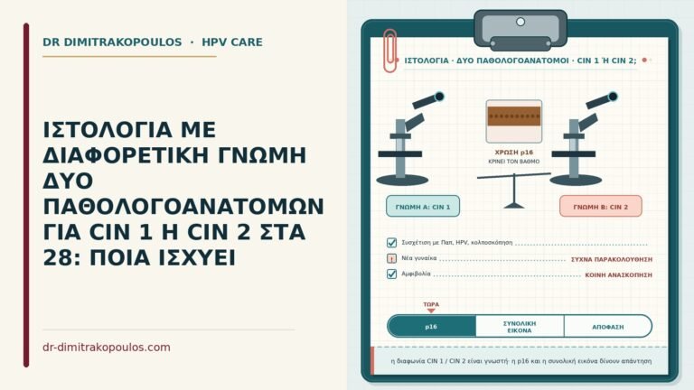 διαφορετική γνώμη για CIN 1 ή CIN 2