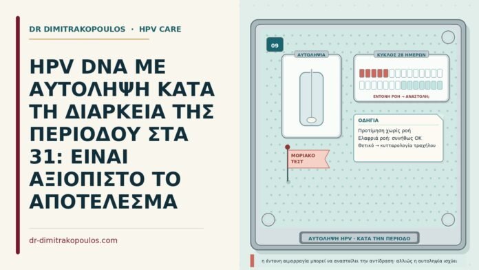 HPV DNA ΜΕ ΑΥΤΟΛΗΨΗ ΚΑΤΑ ΤΗ ΔΙΑΡΚΕΙΑ ΤΗΣ ΠΕΡΙΟΔΟΥ ΣΤΑ 31: ΕΙΝΑΙ ΑΞΙΟΠΙΣΤΟ ΤΟ ΑΠΟΤΕΛΕΣΜΑ αυτοληψία HPV στην περίοδο