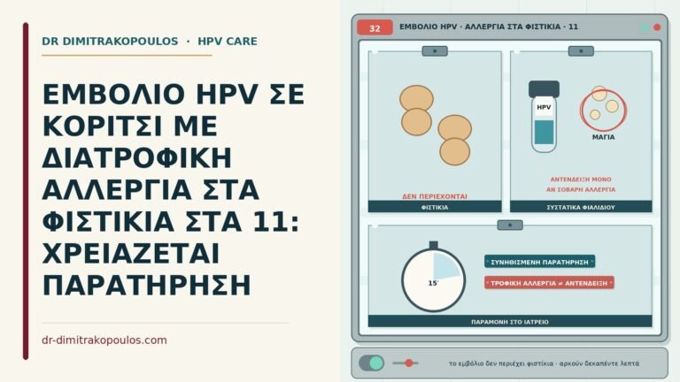εμβόλιο HPV με αλλεργία στα φιστίκια