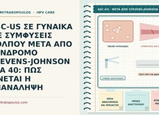 ASC-US ΣΕ ΓΥΝΑΙΚΑ ΜΕ ΣΥΜΦΥΣΕΙΣ ΚΟΛΠΟΥ ΜΕΤΑ ΑΠΟ ΣΥΝΔΡΟΜΟ STEVENS-JOHNSON ΣΤΑ 40: ΠΩΣ ΓΙΝΕΤΑΙ Η ΕΠΑΝΑΛΗΨΗ ASC-US μετά από σύνδρομο Stevens-Johnson