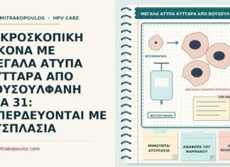 ΜΙΚΡΟΣΚΟΠΙΚΗ ΕΙΚΟΝΑ ΜΕ ΜΕΓΑΛΑ ΑΤΥΠΑ ΚΥΤΤΑΡΑ ΑΠΟ ΒΟΥΣΟΥΛΦΑΝΗ ΣΤΑ 31: ΜΠΕΡΔΕΥΟΝΤΑΙ ΜΕ ΔΥΣΠΛΑΣΙΑ άτυπα κύτταρα από βουσουλφάνη
