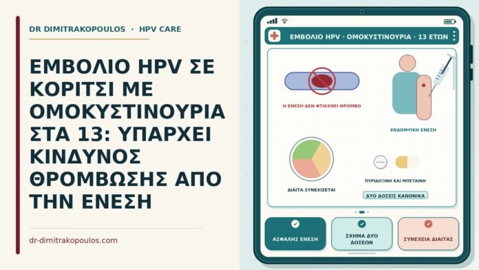 εμβόλιο HPV σε κορίτσι με ομοκυστινουρία
