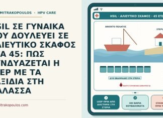 HSIL σε εργαζόμενη σε αλιευτικό σκάφος