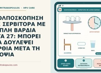 κολποσκόπηση σε σερβιτόρα