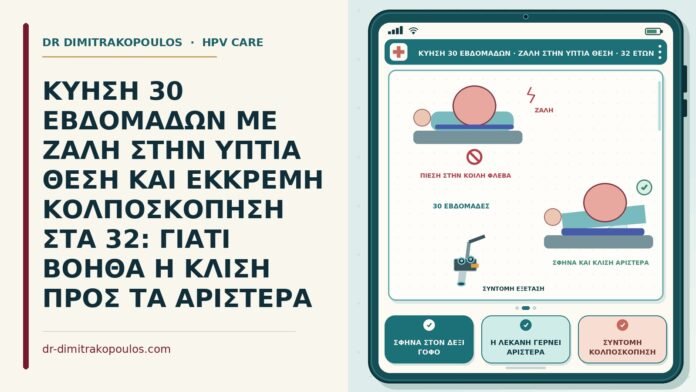 ΚΥΗΣΗ 30 ΕΒΔΟΜΑΔΩΝ ΜΕ ΖΑΛΗ ΣΤΗΝ ΥΠΤΙΑ ΘΕΣΗ ΚΑΙ ΕΚΚΡΕΜΗ ΚΟΛΠΟΣΚΟΠΗΣΗ ΣΤΑ 32: ΓΙΑΤΙ ΒΟΗΘΑ Η ΚΛΙΣΗ ΠΡΟΣ ΤΑ ΑΡΙΣΤΕΡΑ κύηση με ζάλη στην ύπτια θέση