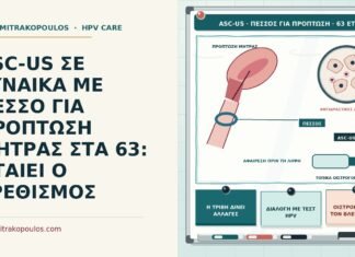 ASC-US ΣΕ ΓΥΝΑΙΚΑ ΜΕ ΠΕΣΣΟ ΓΙΑ ΠΡΟΠΤΩΣΗ ΜΗΤΡΑΣ ΣΤΑ 63: ΦΤΑΙΕΙ Ο ΕΡΕΘΙΣΜΟΣ ASC-US με πεσσό