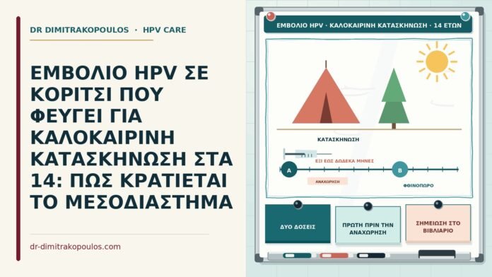 ΕΜΒΟΛΙΟ HPV ΣΕ ΚΟΡΙΤΣΙ ΠΟΥ ΦΕΥΓΕΙ ΓΙΑ ΚΑΛΟΚΑΙΡΙΝΗ ΚΑΤΑΣΚΗΝΩΣΗ ΣΤΑ 14: ΠΩΣ ΚΡΑΤΙΕΤΑΙ ΤΟ ΜΕΣΟΔΙΑΣΤΗΜΑ εμβόλιο HPV πριν από καλοκαιρινή κατασκήνωση