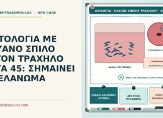 ΙΣΤΟΛΟΓΙΑ ΜΕ ΚΥΑΝΟ ΣΠΙΛΟ ΣΤΟΝ ΤΡΑΧΗΛΟ ΣΤΑ 45: ΣΗΜΑΙΝΕΙ ΜΕΛΑΝΩΜΑ κυανός σπίλος στον τράχηλο