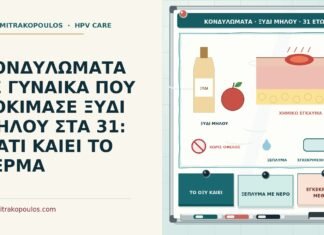 ΚΟΝΔΥΛΩΜΑΤΑ ΣΕ ΓΥΝΑΙΚΑ ΠΟΥ ΔΟΚΙΜΑΣΕ ΞΥΔΙ ΜΗΛΟΥ ΣΤΑ 31: ΓΙΑΤΙ ΚΑΙΕΙ ΤΟ ΔΕΡΜΑ κονδυλώματα και ξύδι μήλου