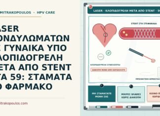 LASER ΚΟΝΔΥΛΩΜΑΤΩΝ ΣΕ ΓΥΝΑΙΚΑ ΥΠΟ ΚΛΟΠΙΔΟΓΡΕΛΗ ΜΕΤΑ ΑΠΟ STENT ΣΤΑ 59: ΣΤΑΜΑΤΑ ΤΟ ΦΑΡΜΑΚΟ laser υπό κλοπιδογρέλη