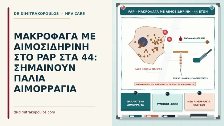 μακροφάγα με αιμοσιδηρίνη στο Παπ