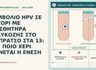 ΕΜΒΟΛΙΟ HPV ΣΕ ΑΓΟΡΙ ΜΕ ΑΙΣΘΗΤΗΡΑ ΓΛΥΚΟΖΗΣ ΣΤΟ ΜΠΡΑΤΣΟ ΣΤΑ 13: ΣΕ ΠΟΙΟ ΧΕΡΙ ΓΙΝΕΤΑΙ Η ΕΝΕΣΗ εμβόλιο HPV σε αγόρι με αισθητήρα γλυκόζης