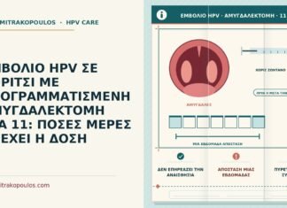 ΕΜΒΟΛΙΟ HPV ΣΕ ΚΟΡΙΤΣΙ ΜΕ ΠΡΟΓΡΑΜΜΑΤΙΣΜΕΝΗ ΑΜΥΓΔΑΛΕΚΤΟΜΗ ΣΤΑ 11: ΠΟΣΕΣ ΜΕΡΕΣ ΑΠΕΧΕΙ Η ΔΟΣΗ εμβόλιο HPV πριν από αμυγδαλεκτομή