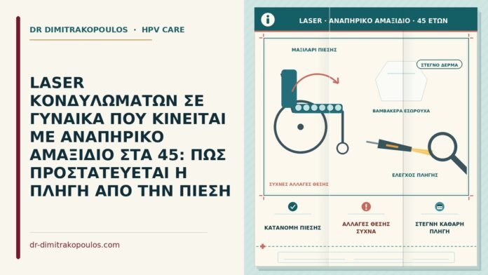 laser σε γυναίκα με αναπηρικό αμαξίδιο