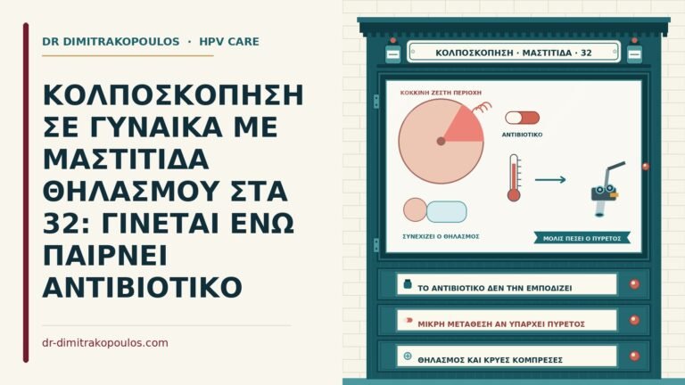 κολποσκόπηση με μαστίτιδα θηλασμού
