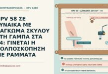 HPV 58 ΣΕ ΓΥΝΑΙΚΑ ΜΕ ΔΑΓΚΩΜΑ ΣΚΥΛΟΥ ΣΤΗ ΓΑΜΠΑ ΣΤΑ 44: ΓΙΝΕΤΑΙ Η ΚΟΛΠΟΣΚΟΠΗΣΗ ΜΕ ΡΑΜΜΑΤΑ HPV 58 με δάγκωμα σκύλου