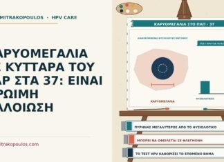 ΚΑΡΥΟΜΕΓΑΛΙΑ ΣΕ ΚΥΤΤΑΡΑ ΤΟΥ PAP ΣΤΑ 37: ΕΙΝΑΙ ΠΡΩΙΜΗ ΑΛΛΟΙΩΣΗ καρυομεγαλία στο Παπ
